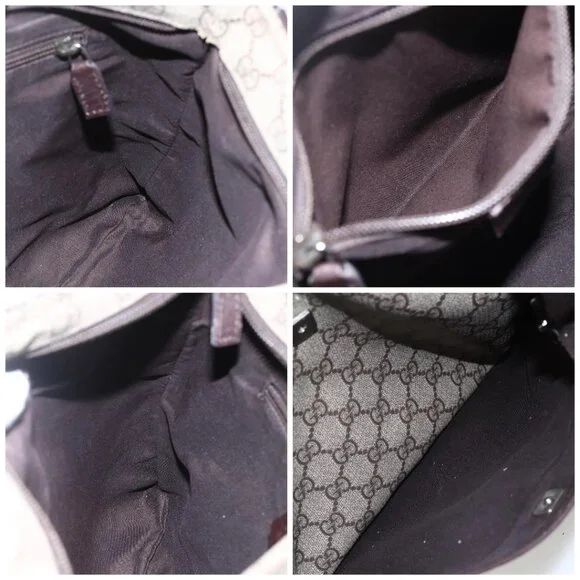 GUCCI GG Supreme Shoulder Bag PVC Beige Silver Auth 151520 - Picture 15 of 16